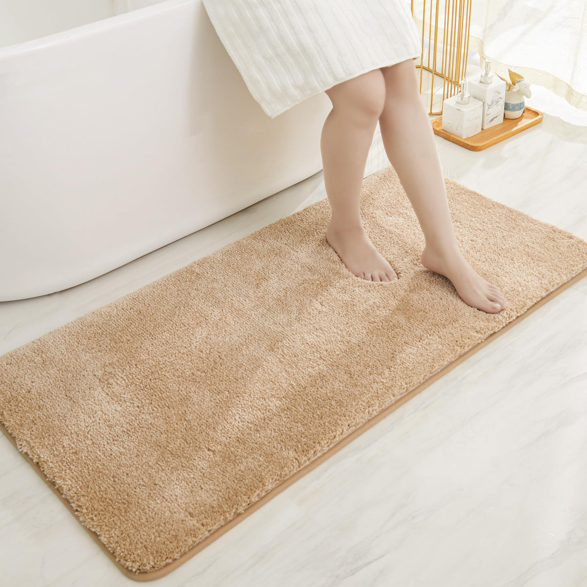 COSY HOMEER Extra Thick Bath Rugs for Bathroom Non Slip Bath Mat 20x32 Navy