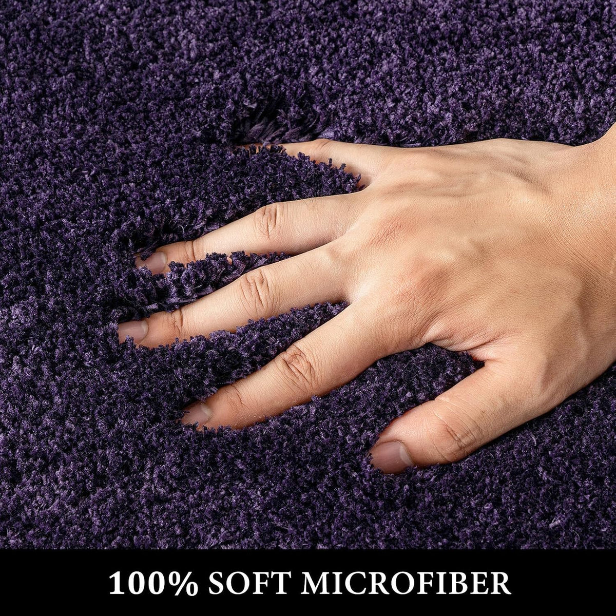 MIULEE Dark Purple Bathroom Rugs Soft Small Microfiber Bath Mat 16x24 Inch