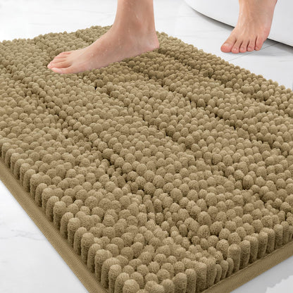 Bcoimo Bath Rug Mat,48x24 High Absorbent Latte Long Bathroom Runner Rugs