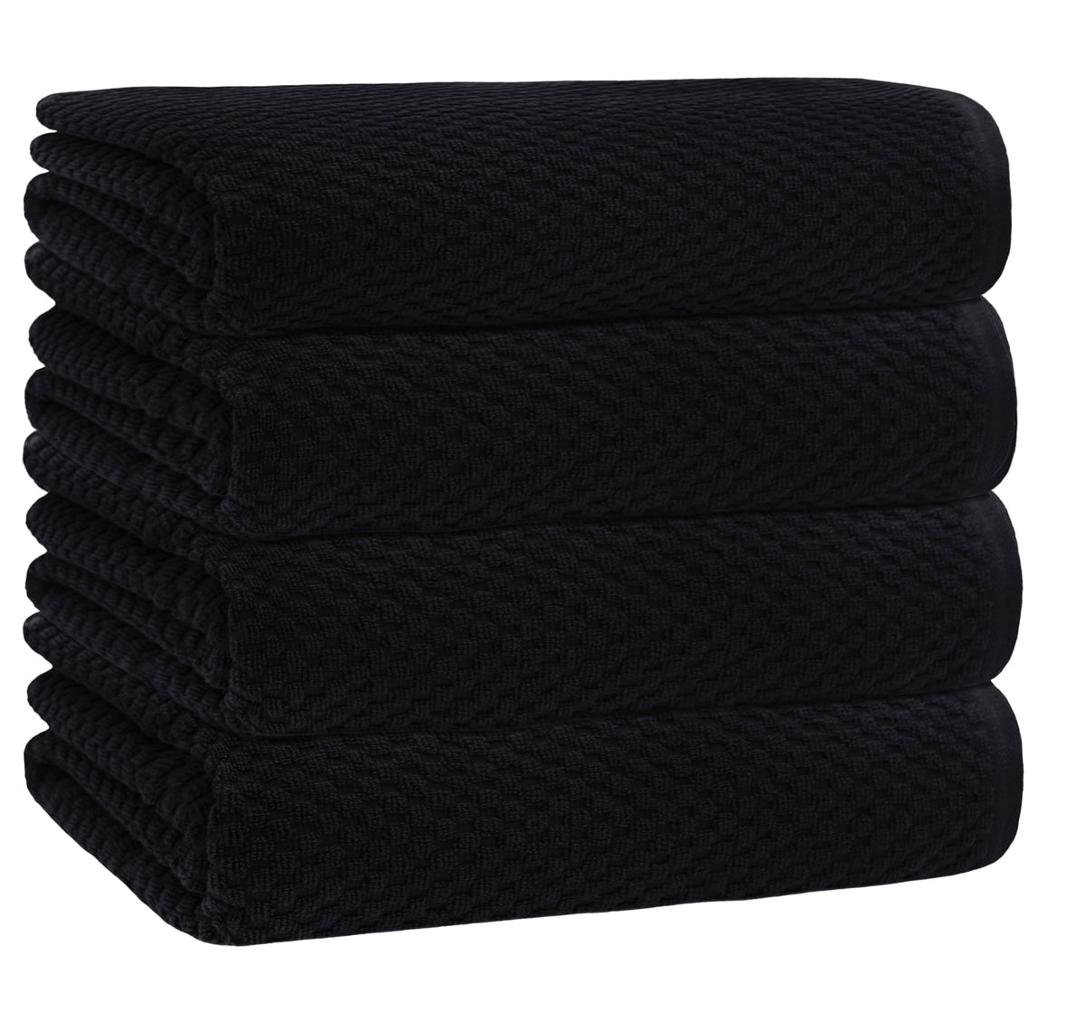 COTTON CRAFT Euro Spa Waffle Weave Bath Towels - Set of 4 Grey Towels