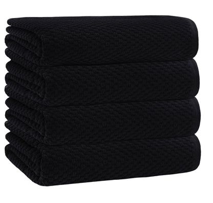 COTTON CRAFT Euro Spa Waffle Weave Bath Towels - Set of 4 Grey Towels