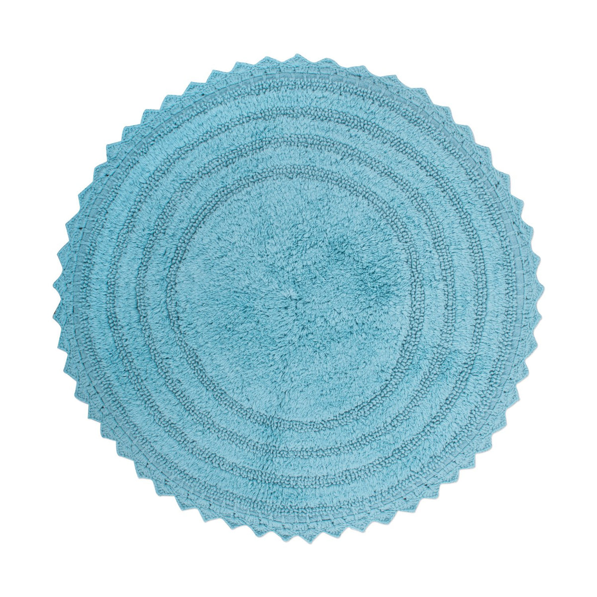 DII Crochet Collection Reversible Bath Mat, Small Oval, 17x24, Dark Green