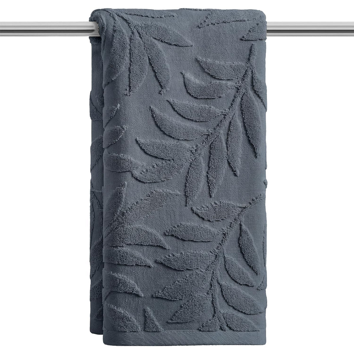 Artoid Mode 2 Pcs Caramel 3D Leaves Jacquard Hand Towels for Bathroom, 100% Cotton Soft Absorbent Bathroom Decor Towels, 13.7 x 29.5 Inch