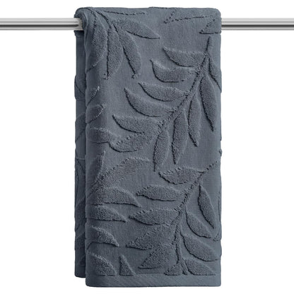 Artoid Mode 2 Pcs Caramel 3D Leaves Jacquard Hand Towels for Bathroom, 100% Cotton Soft Absorbent Bathroom Decor Towels, 13.7 x 29.5 Inch