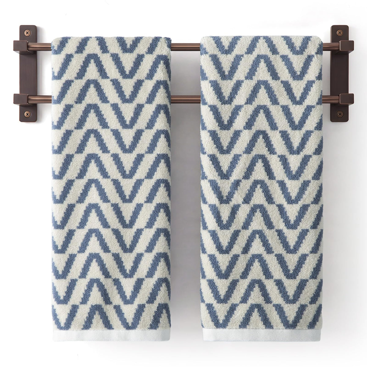 ecolook Decorative Hand Towels for Bathroom, Jacquard Cotton, Set of 2