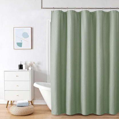 OVZME Berry Cute Shower Curtain, Embossed Textured Fabric Shower Curtain for Bathroom - Soft Cloth & Hotel Spa Luxury, Water Repellent, Machine Washable Shower Curtain, 72X72, Glacier Blue