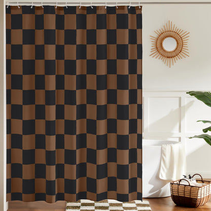 Ohocut Checkered Shower Curtain, Light Blue Shower Curtains for Bathroom, Cute Retro Checkboard Shower Curtain Vintage Aesthetic, Washable Fabric Bath Curtain 72''x72''
