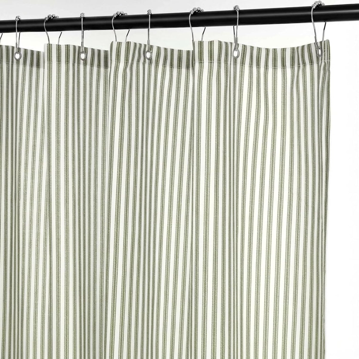 Mindsoft Stripe Curtain, Green and White, 72 x 72 Inches, Stripe