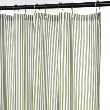 Mindsoft Stripe Curtain, Green and White, 72 x 72 Inches, Stripe