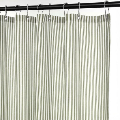 Mindsoft Stripe Curtain, Green and White, 72 x 72 Inches, Stripe