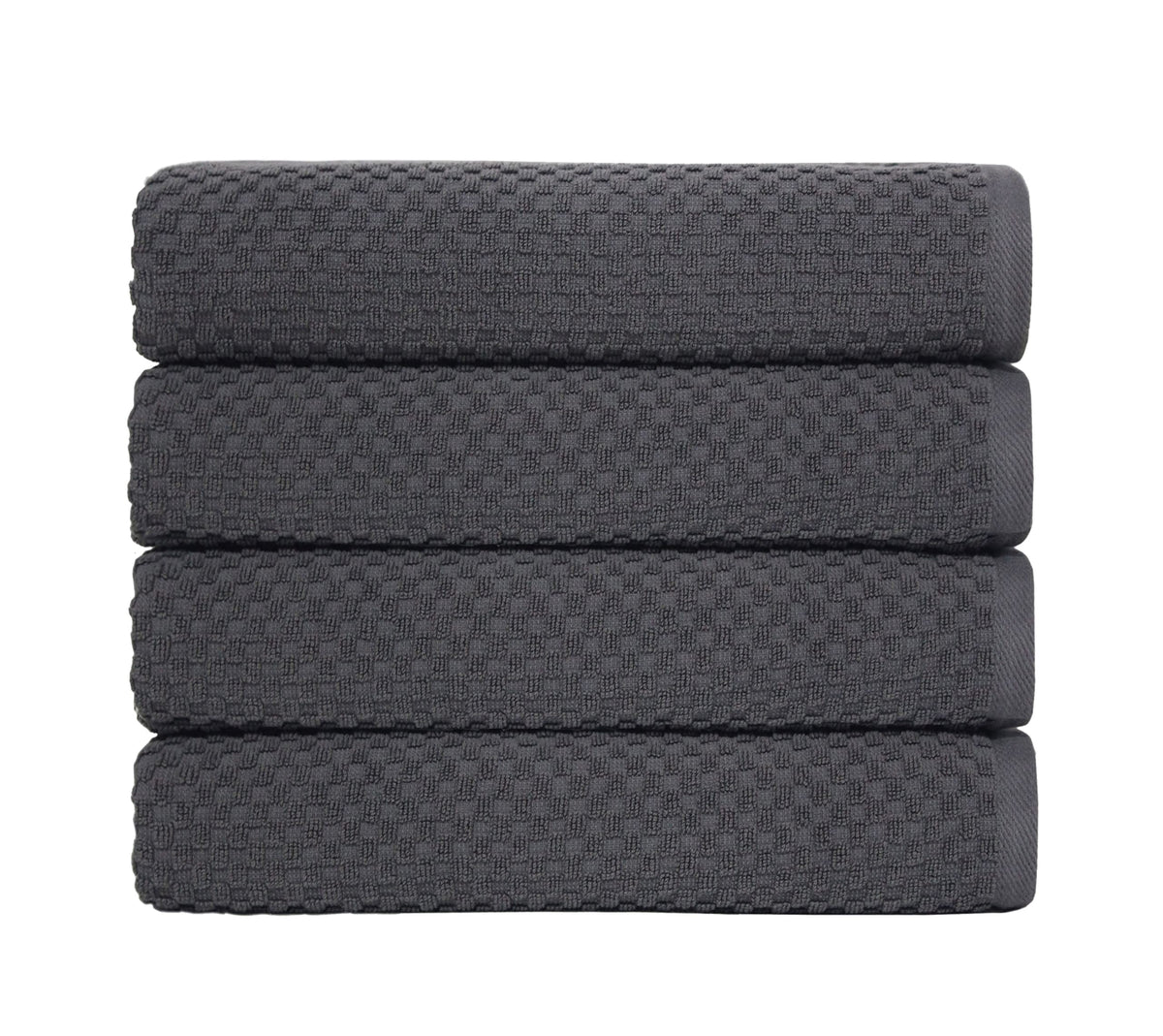 COTTON CRAFT Euro Spa Waffle Weave Bath Towels - Set of 4 Grey Towels