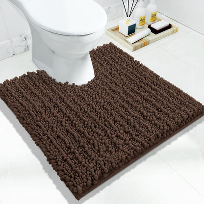 Yimobra Bathroom Rugs Non Slip Washable 32x20 Inch - Ultra Soft Absorbent Chenille Bath Mat, Quick Dry Shaggy Floor Carpet for Tub Shower, Gray Home Decor Accessories