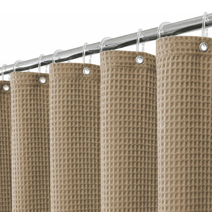 Colorful Star 256GSM Cotton Waffle Shower Curtain, Sage Green, 72 x 72