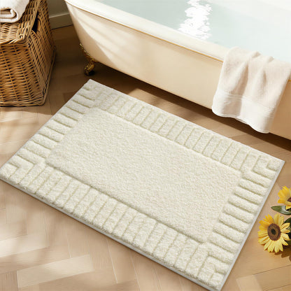 LUMI Soft Bathroom Rugs Absorbent, Non Slip Bath Mat 24x36, Beige