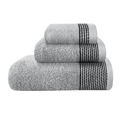 Belizzi Home 100% Cotton Ultra Soft 6 Pack Towel Set, Contains 2 Bath Towels 28x55 inchs, 2 Hand Towels 16x24 inchs & 2 Washcloths 12x12 inchs, Compact Lightweight & Highly Absorbant - Black