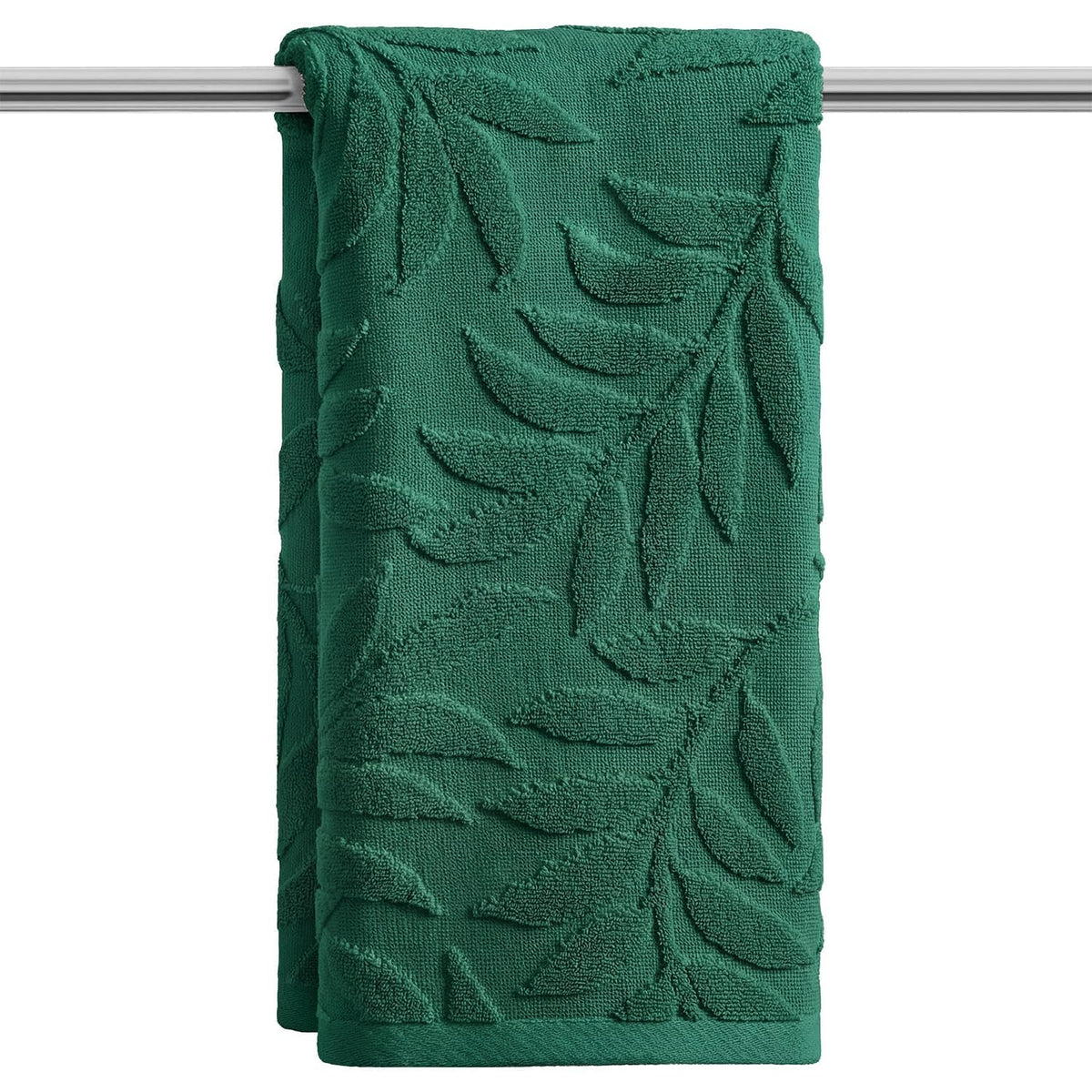 Artoid Mode 2 Pcs Caramel 3D Leaves Jacquard Hand Towels for Bathroom, 100% Cotton Soft Absorbent Bathroom Decor Towels, 13.7 x 29.5 Inch