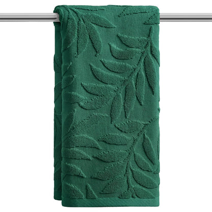 Artoid Mode 2 Pcs Caramel 3D Leaves Jacquard Hand Towels for Bathroom, 100% Cotton Soft Absorbent Bathroom Decor Towels, 13.7 x 29.5 Inch