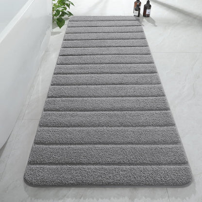 AROGAN Luxury Long Bathroom Runner Rugs 24x60 Inch Bath Rug Non Slip, Black