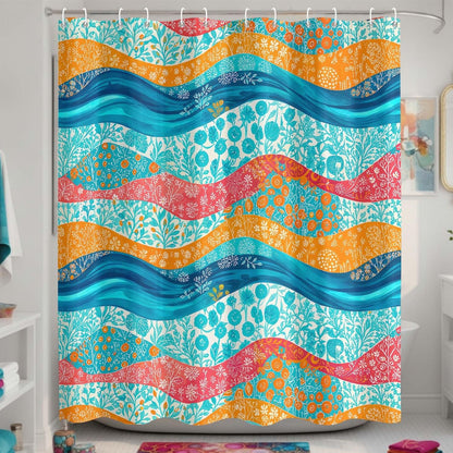 Funny Cat Shower Curtain Boho Cute Fun Black Cats Matisse Shower Curtains for Bathroom Kitten Green Tropical Plant Leaves Pink Orange Yellow Waterproof Fabric Bath Curtain Decor 72 X 72 Inches