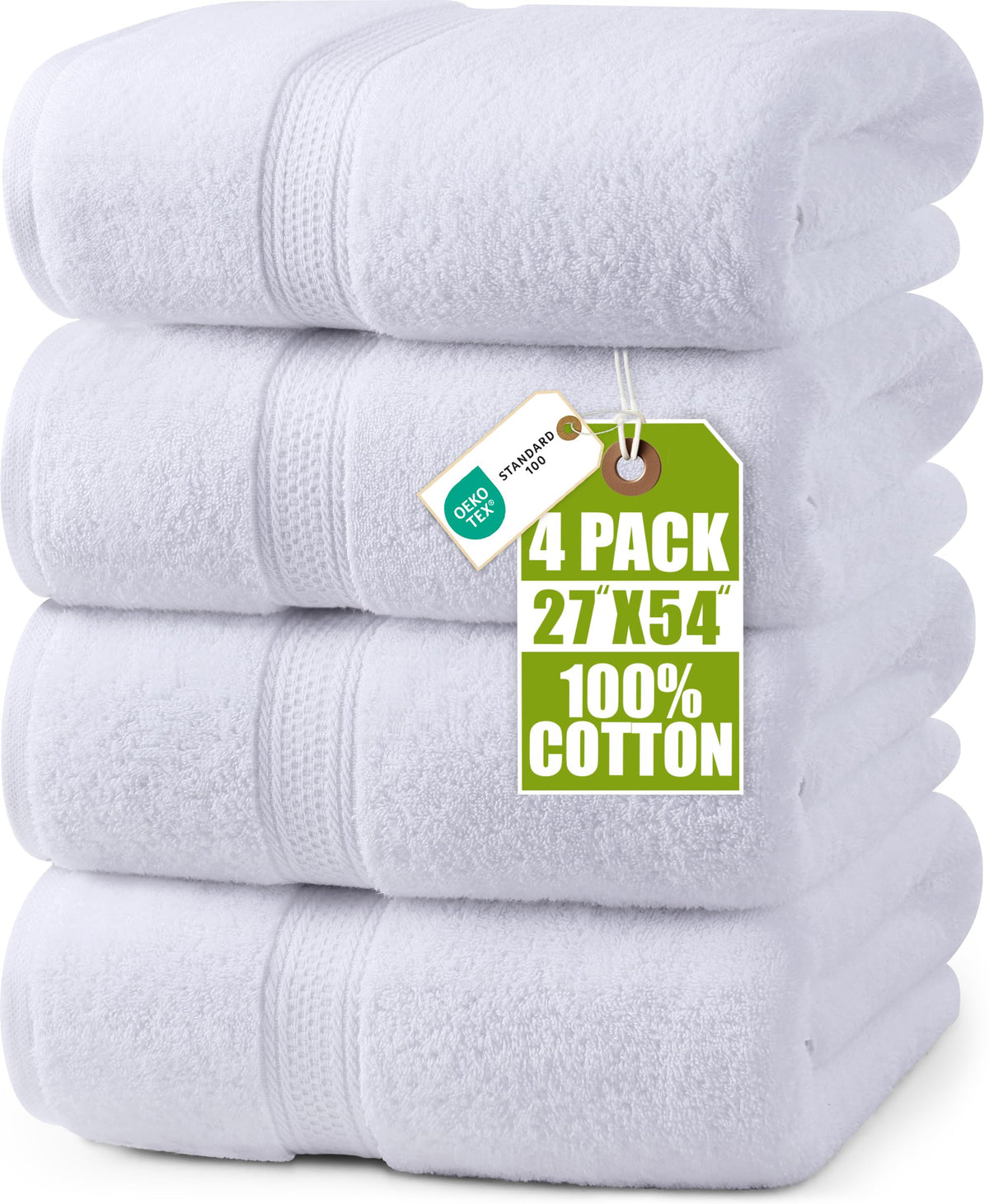 Utopia Towels 4 Pack Premium Bath Towels, 27x54 in, 600 GSM Cotton Grey