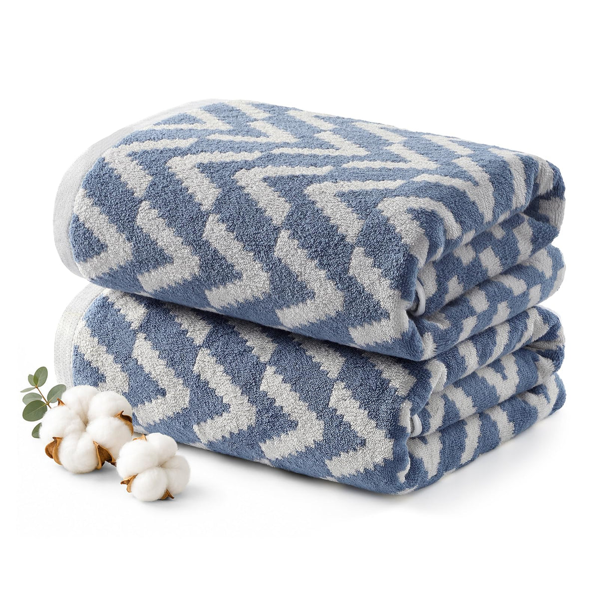 ecolook Decorative Hand Towels for Bathroom, Jacquard Cotton, Set of 2