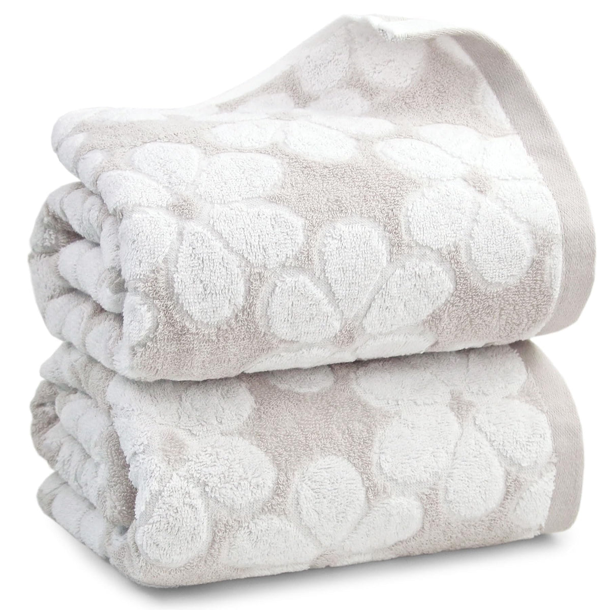 Pink Bath Towels Set of 2, Super Absorbent & Decorative 27.5x55 Inches
