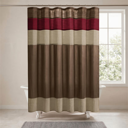 Madison Park Amherst 72 x 72 Bathroom Shower Curtain, Faux Silk, Black