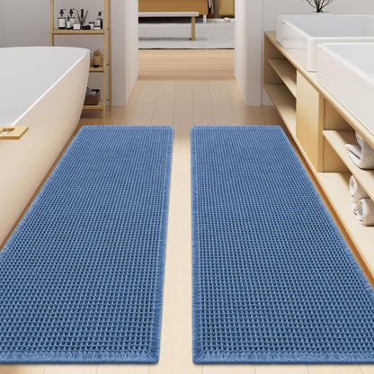 Smiry Waffle Bathroom Rugs Sets 2 Piece (30x20+24x16, Brown)