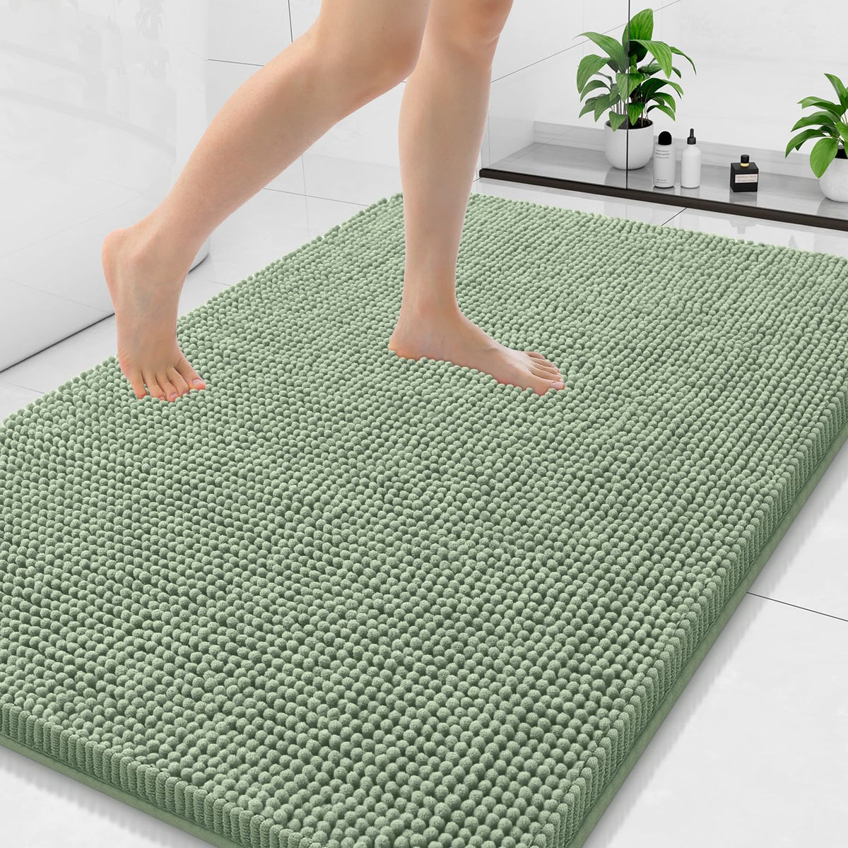 Arotive Bathroom Rugs 24x16, Soft Absorbent Shaggy Chenille Bath Rugs