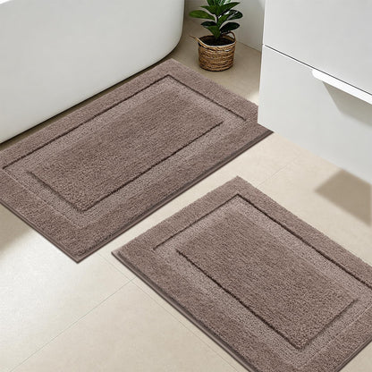 SHACOS Soft Microfiber Bathroom Rugs Set of 2 Pieces, White