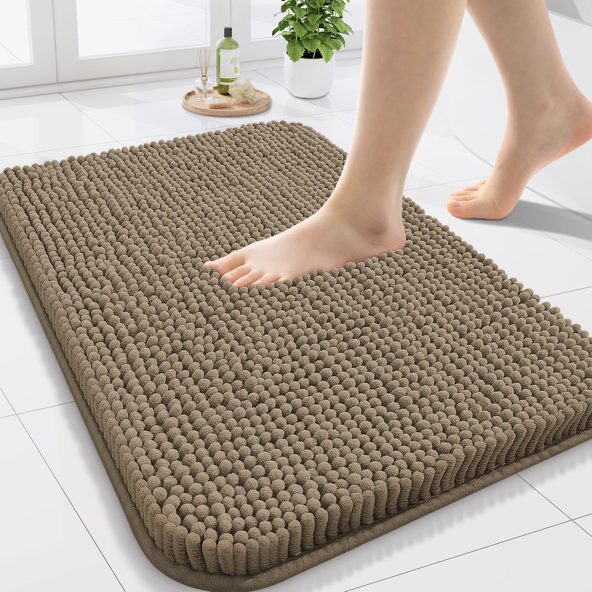 Arotive Bathroom Rugs 24x16, Soft Absorbent Shaggy Chenille Bath Rugs