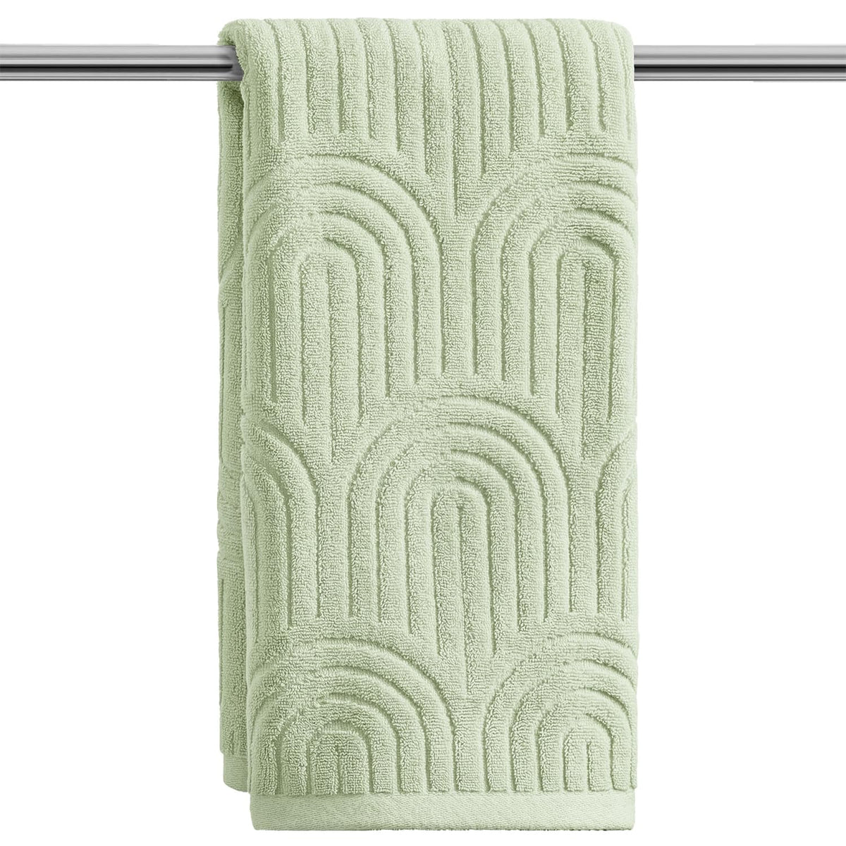 Artoid Mode 2 Pcs Caramel 3D Arched Stripes Jacquard Hand Towels for Bathroom, 100% Cotton Soft Absorbent Bathroom Decor Towels, 13.7 x 29.5 Inch