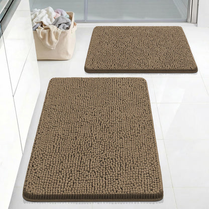 Bcoimo Bath Rug Mat,Sage Chenille High Absorbent Long Bathroom Runner Rugs