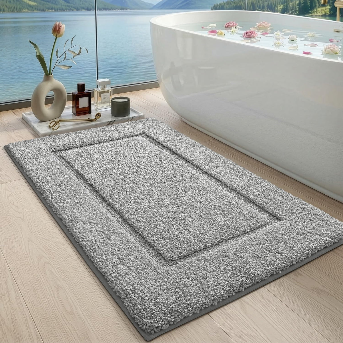DEXI Bath Mat 36x24, Absorbent and Non Slip Bathroom Rugs, Beige