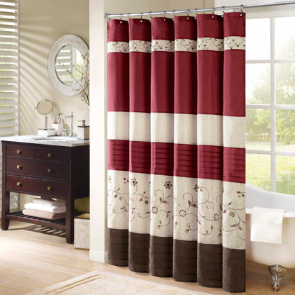 Madison Park Serene Shower Curtain for Bathroom, 72 x 72, Purple