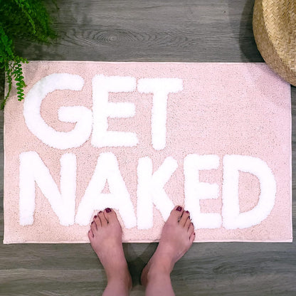 New Mungo Get Naked Bath Mat Pink - Blush Bathroom Rugs - Bath Mat - 31" x 20"