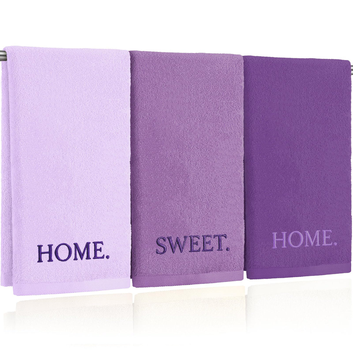 FuWeave 3 Pcs Black and White Hand Towels for Bathroom Home Love Family
