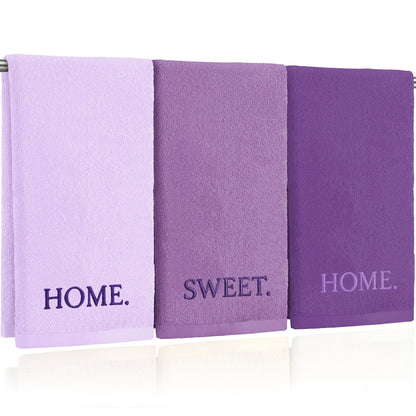 FuWeave 3 Pcs Black and White Hand Towels for Bathroom Home Love Family