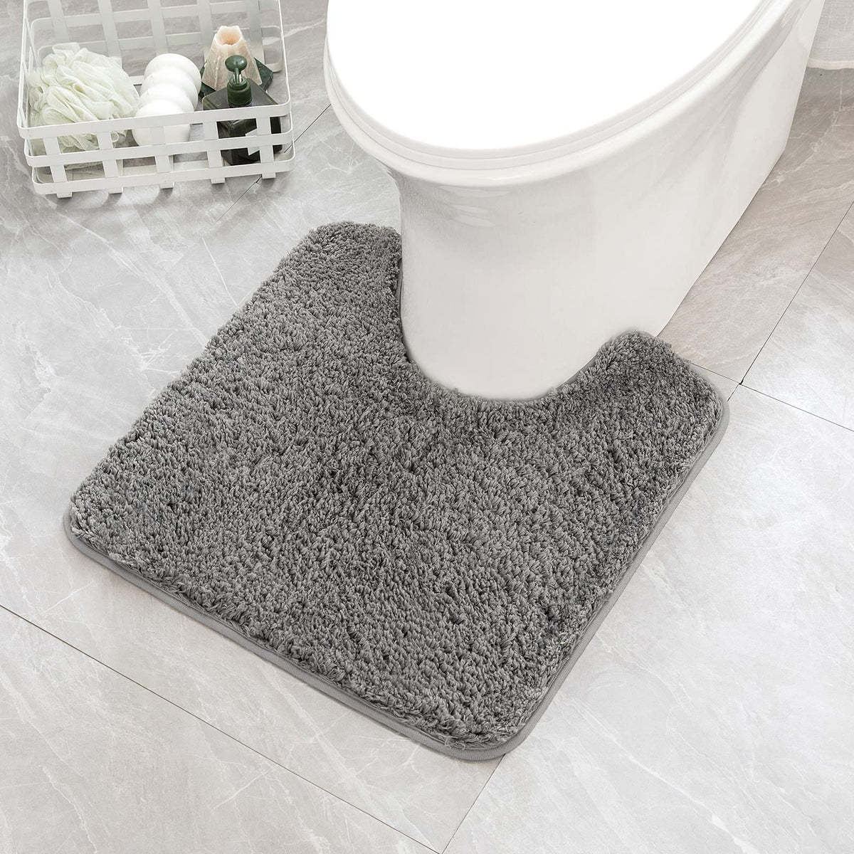 MIULEE Dark Purple Bathroom Rugs Soft Small Microfiber Bath Mat 16x24 Inch