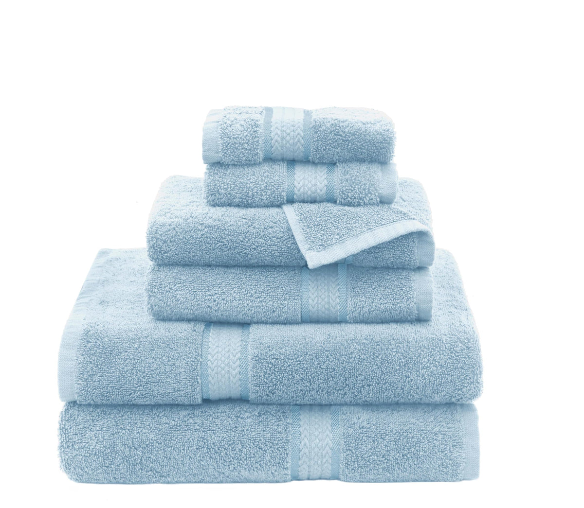 COTTON CRAFT Ultra Soft 6 Piece Towel Set - 100% Cotton Towels - Burgundy