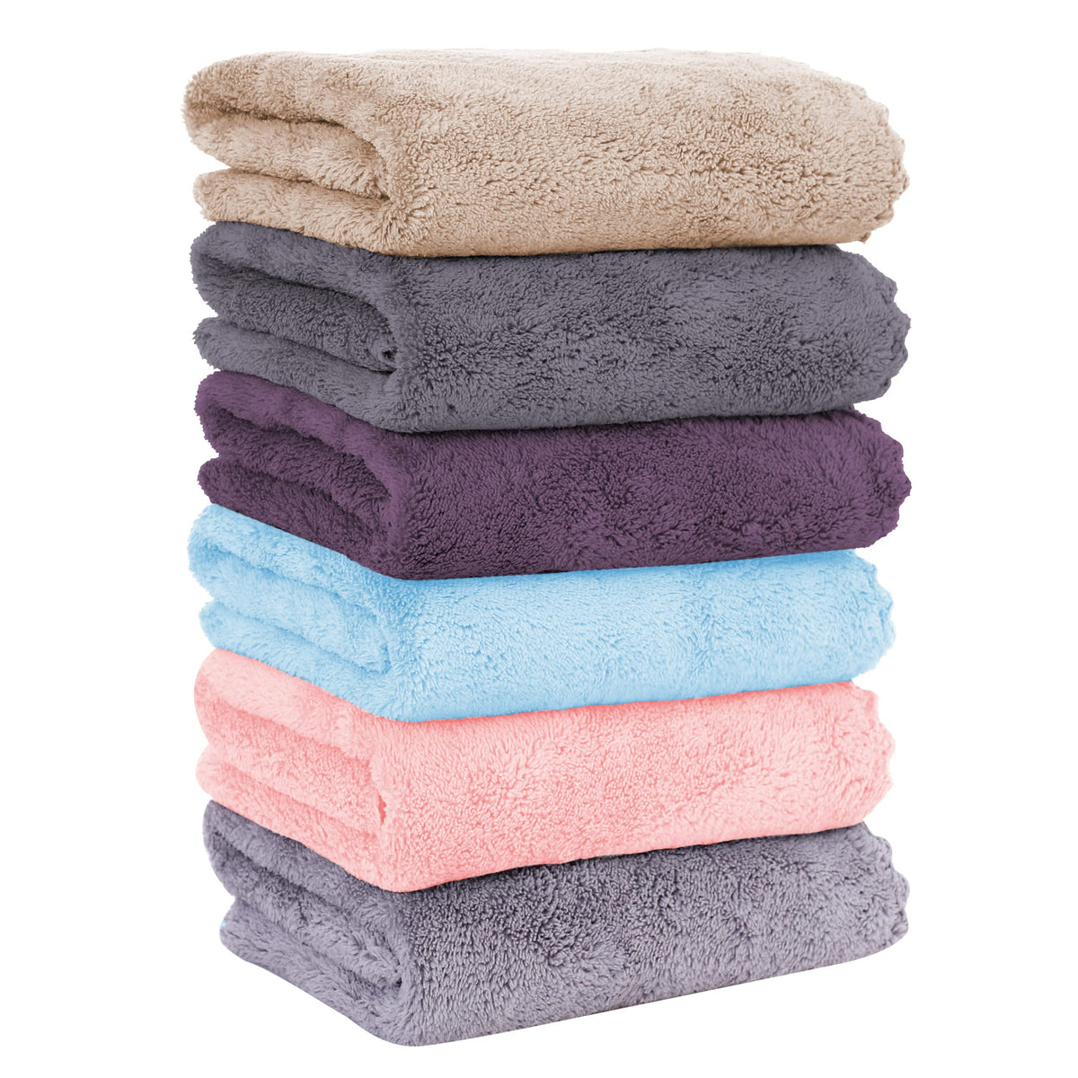 MOONQUEEN 6 Pack Premium Hand Towels - Quick Drying - Microfiber Coral Velvet Highly Absorbent Towels - Multipurpose Use as Hotel, Bathroom, Shower, Spa, Hand Towel 16 x 28 inches (Brown)