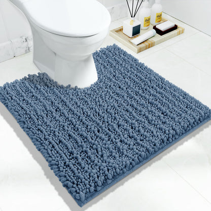 Yimobra Bathroom Rugs Non Slip Washable 32x20 Inch - Ultra Soft Absorbent Chenille Bath Mat, Quick Dry Shaggy Floor Carpet for Tub Shower, Gray Home Decor Accessories