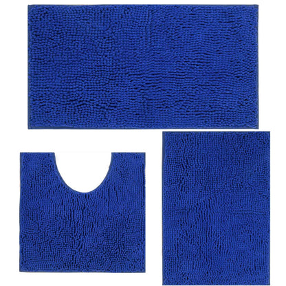 Bathroom Rugs Sets 3 Piece Non Slip,Bath Rugs with PVC Backing Bath Carpet,Bathroom Rug Washable,Absorbent,Plush Carpet Mats,Bath Mats for Bedroom, Kitchen,Tub,Home Decor (Turquoise)