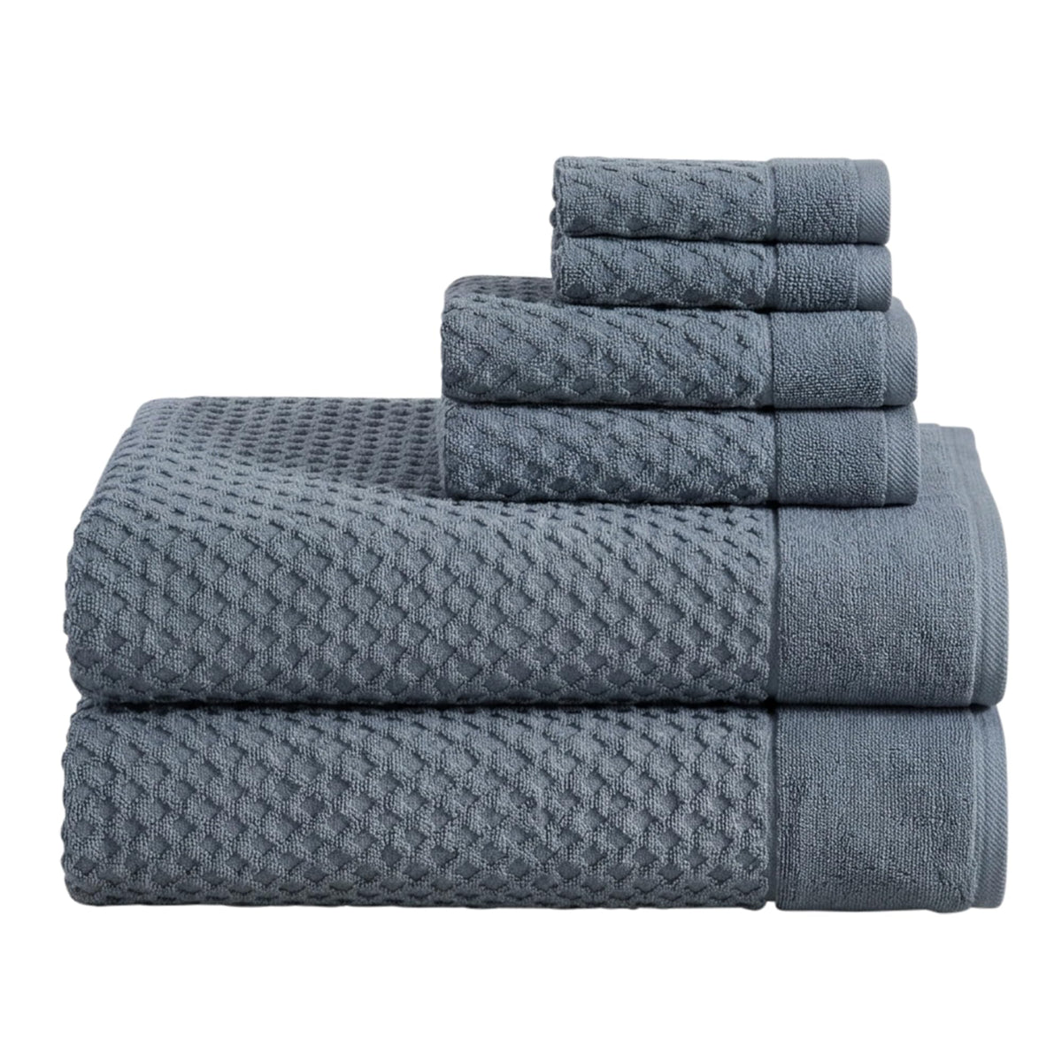 Great Bay Home Bath Towels - 100% Cotton 6 Piece Towel Set - Diamond Waffle Weave - Absorbent, Durable, Quick-Dry Towels for Bathroom (Copper)