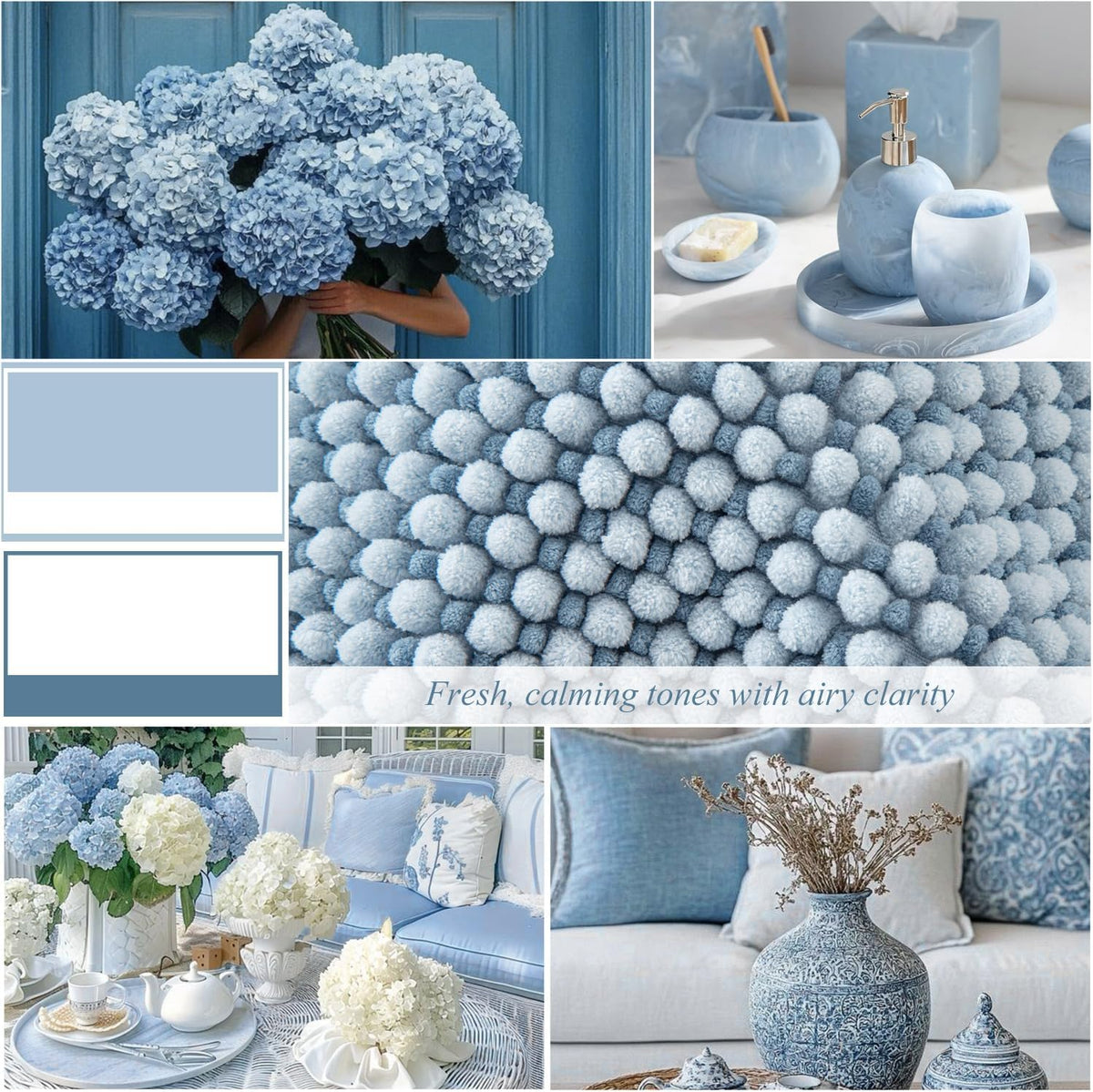 BSICPRO Bathroom Rugs Set 2 Piece, Light Blue, 20"x32" + 16"x24"