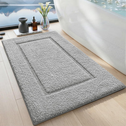 DEXI Bath Mat 36x24, Absorbent and Non Slip Bathroom Rugs, Beige
