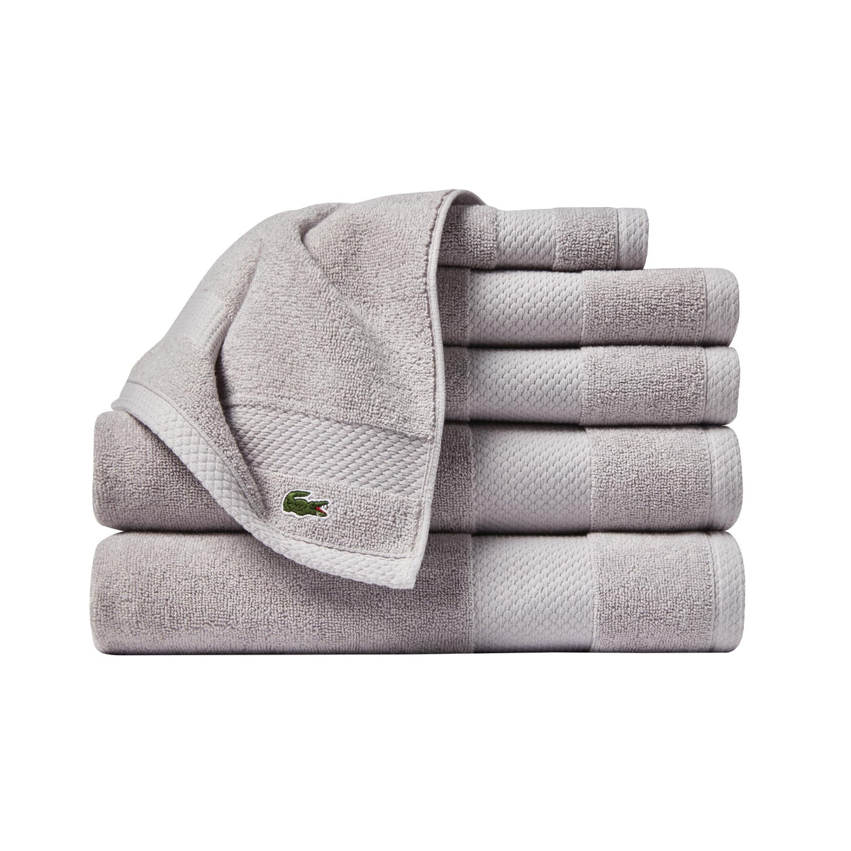Lacoste Heritage 100% Supima Cotton Bath Towel 30" x 54", White