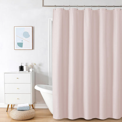 OVZME Berry Cute Shower Curtain, Embossed Textured Fabric Shower Curtain for Bathroom - Soft Cloth & Hotel Spa Luxury, Water Repellent, Machine Washable Shower Curtain, 72X72, Glacier Blue