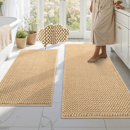 BSICPRO Bathroom Rugs Set 2 Piece, Light Blue, 20"x32" + 16"x24"