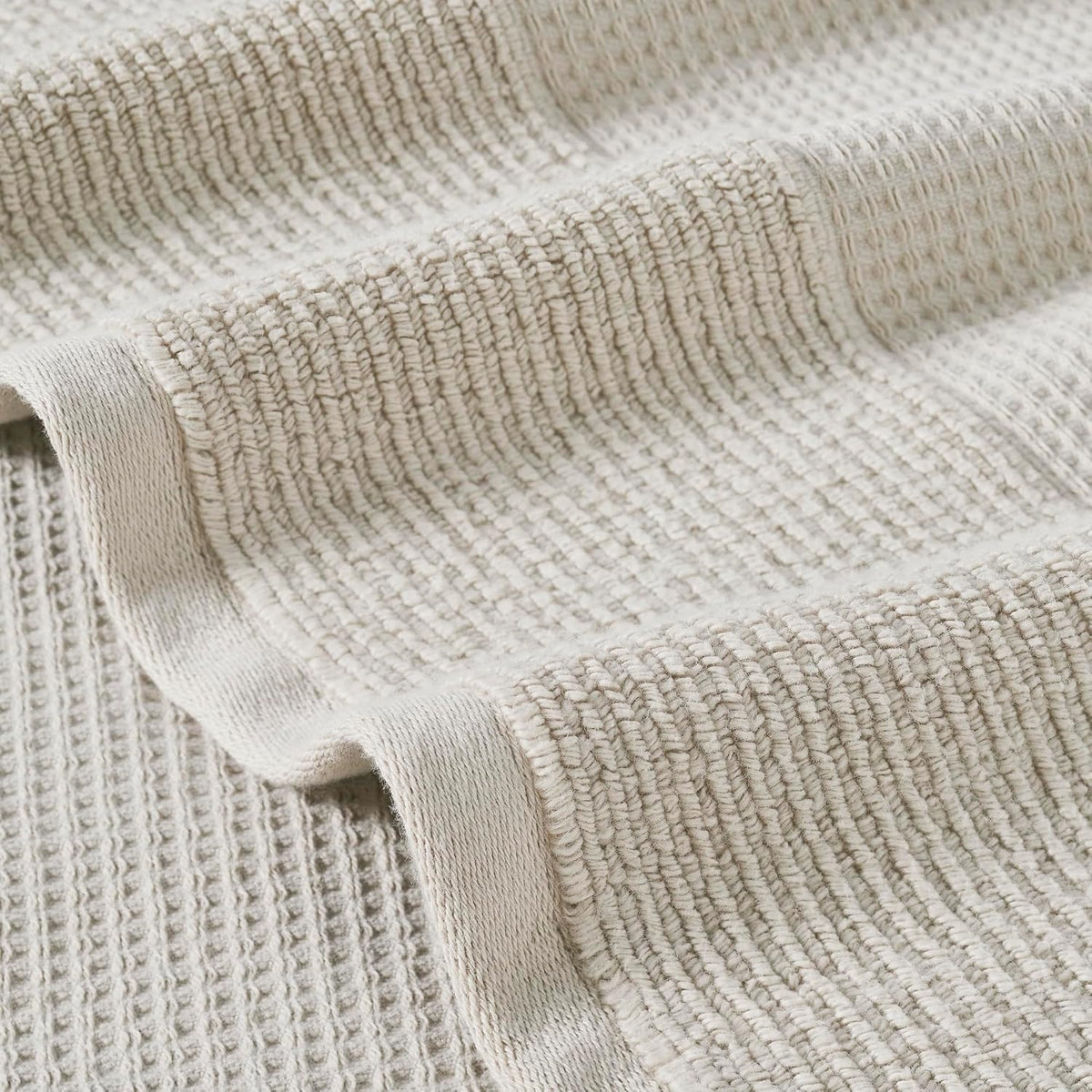 Modern Threads Waffle-Rib 6-Piece Towel Set – Premium Cotton Bath Towels, Ultra-Absorbent & Soft, Elegant Waffle Texture for Bathroom & Spa, Taupe